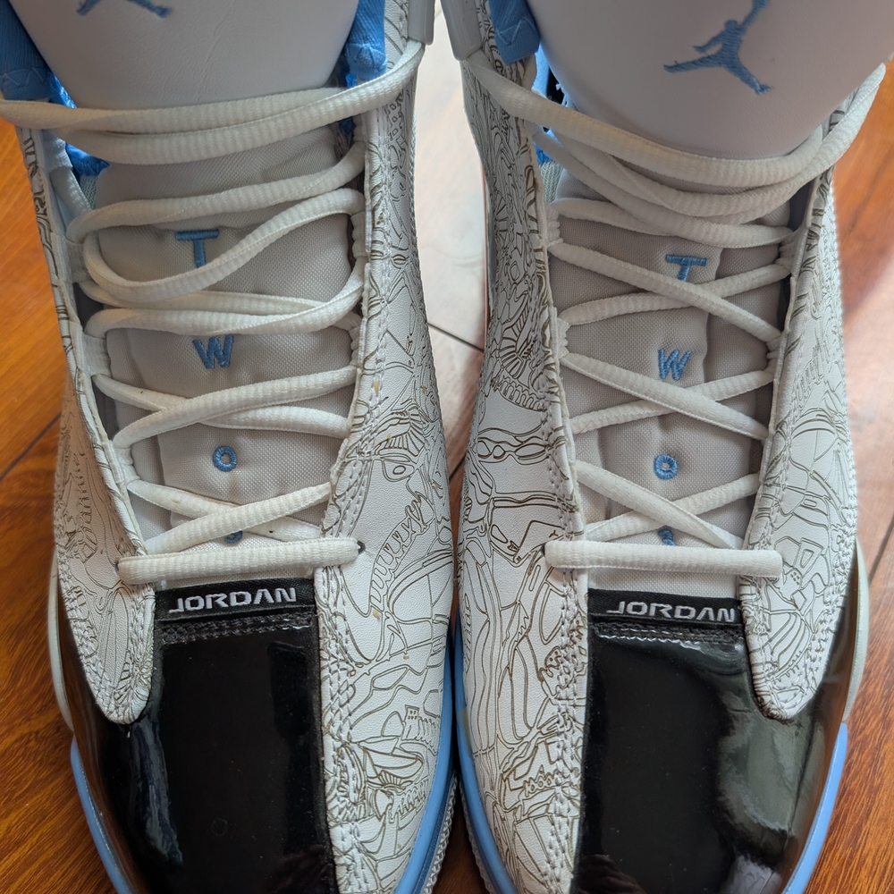 Jordan Sneakers with Light Blue and Black Details